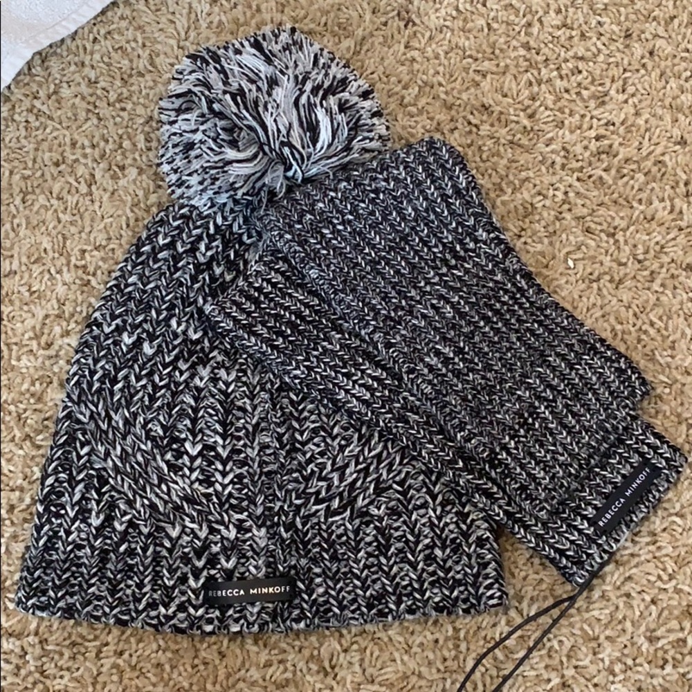 Rebecca Minkoff beanie and arm warmer set!